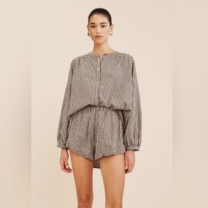 Posse Gingham Set Mira Shirt XS and Aurelia Short M